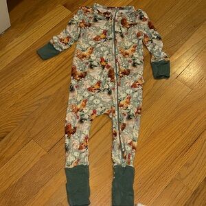 Posh Peanut Chicken Farm Animal Print Footie